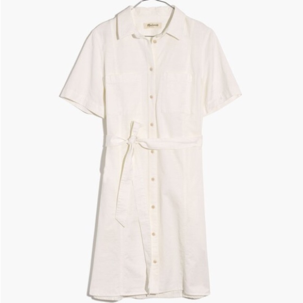 NWT Madewell White Button-Front Shirt Dress – Size L